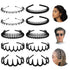 WOVOWOVO Plastic Hair Bands with Teeth: 10 Packs Headbands for Women Girls Teens (Black Style)