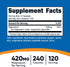 Nutricost Magnesium+ Extra Strength 420mg, 240 Capsules - 120 Servings. Magnesium Oxide and Glycinate - Non-GMO, Gluten Free, Vegan Friendly