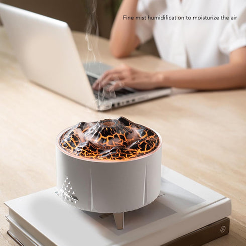LAISANIM 350ML 24H Flame Essential Oil Diffuser, Ultrasonic Flame Oil Diffuser, Up to of Continuous,Waterless Auto Off