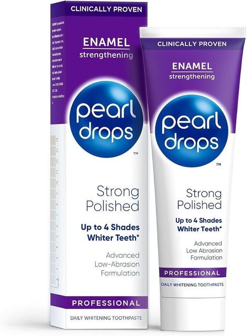 Pearl Drops 75ml Strong White Toothpaste, Polished Mint Flavour, Clinically Proven Whitening, Low Abrasion, Daily Use