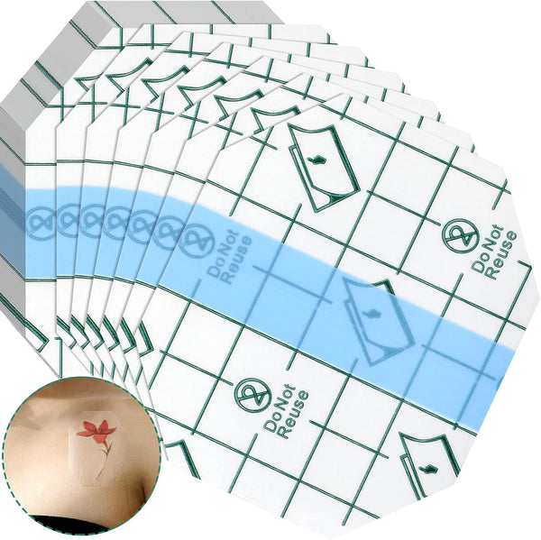 Nuanchu 100 Pieces Waterproof Bandage - Clear Adhesive Protective Dressing for Tattoos (2.3 x 2.7 Inch)
