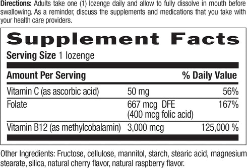 Country Life Methyl B-12 3000 mcg Lozenges, Vegan, 50 Count for Energy Support