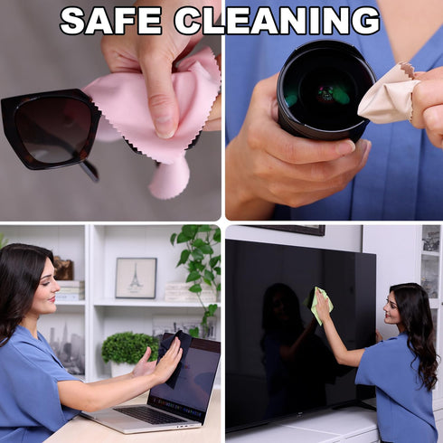 SmoTecQ 12 Pack Premium Microfiber Cleaning Cloths, High-Density, Ultra Soft, Scratch-Free for Glasses, Phones, Screens