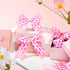 MTLEE 20 Pieces Pink Breast Cancer Awareness Cheer Hair Bows, 7.5 Inch Large Elastic Scrunchies