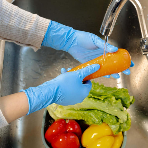 Latex-Free Nitrile Disposable Gloves Powder-Free for Cleaning and Food Prep