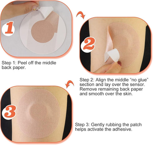 HONYOU 25Pack Libre Sensor Covers, Beige Waterproof Latex-Free Freestyle Lingo Overpatches for Libre 1/2/3 Plus CGM