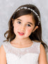 SWEETV Silver Flower Girl Headpiece - Crystal Floral Girls Headband for Wedding, Birthday Party, First Communion