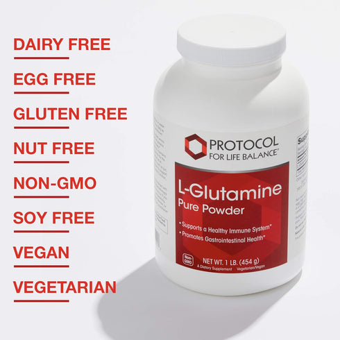Protocol L-Glutamine 5g Powder - Immune Support, Gut & Brain Health, 1 lb, 91 Servings