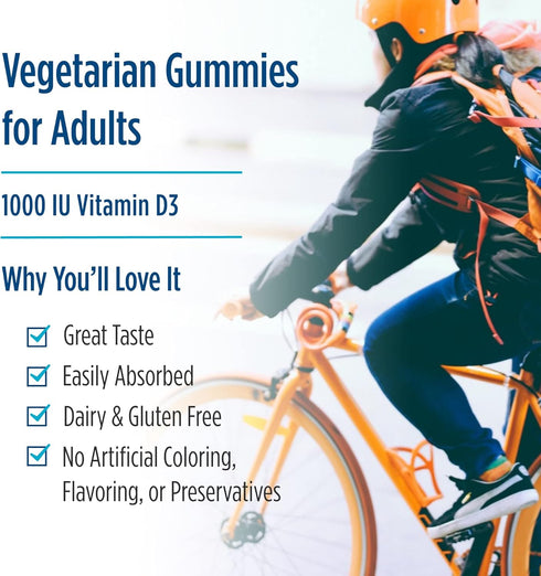 Nordic Naturals Vitamin D3 Gummies, Wild Berry, 1000 IU, 60 Gummies for Healthy Bones & Immune Function