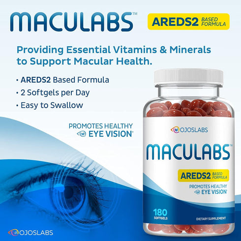 Eye Vitamins - AREDS 2 Formula with Lutein & Zeaxanthin for Macular Health - Vision Supplements for Adults, 180 Softgels