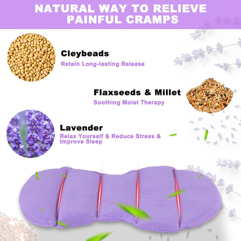Microwavable Heating Pads for Cramps, Cute Stuffed Animals Moist Heat Pad for Menstrual Relief (Purple Axolotl)