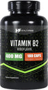 Vitamin B2 400mg, 180 Capsules, Riboflavin, Gluten Free, Made in The USA