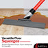 Silicone Floor Squeegee with 55-Inch Long Handle, 12-Inch Single Cast Blade, 360° Swivel Joint for Garage and Shower