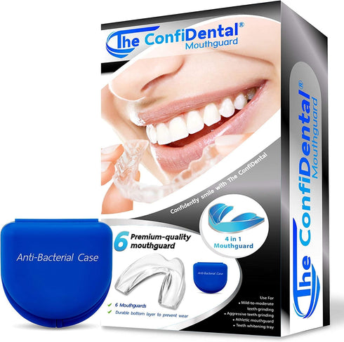 Mouth Guard for Grinding Teeth at Night, Pack of 6 Moldable Dental Night Guards for Clenching and Grinding