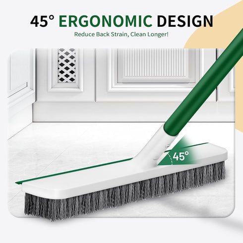 QCFOLY 51" 2 1 Swimming Floor Scrub Brush, Long Handle Scrub Brushes for Cleaning in Heavy Duty Deck Brush Stiff
