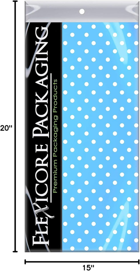 Flexicore Packaging Lilac Purple Polka Dot Print Gift Wrap Tissue Paper, 15 Inch x 20 Inch, 50 Sheets