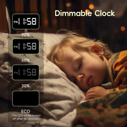 JAMYOK 20 10 Dimmable Sunrise Alarm Clock Wake Up Light, White Noise Sound Machine with Soothing Sounds, Night Lights