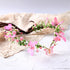 MOSTORY Pink Elf Flower Crown Handmade Fairy Headpiece Floral Tiara Woodland for Women Girls Spring Wedding