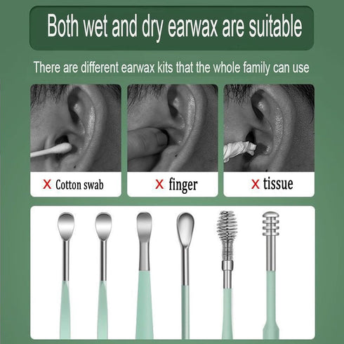 12 Pcs Ear Pick Earwax Removal Kit - Stainless Steel Earwax Removal Tool with Leather Storage Box