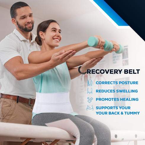 NYOrtho Abdominal Binder Lower Waist Support Belt, Compression Wrap for Men and Women, MADE IN USA (30" - 45")