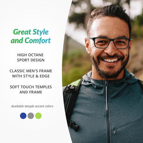 SPORTEX SAV Men's AR4163 Reading Glasses, Flexible, Durable, Lightweight High-Performance Readers