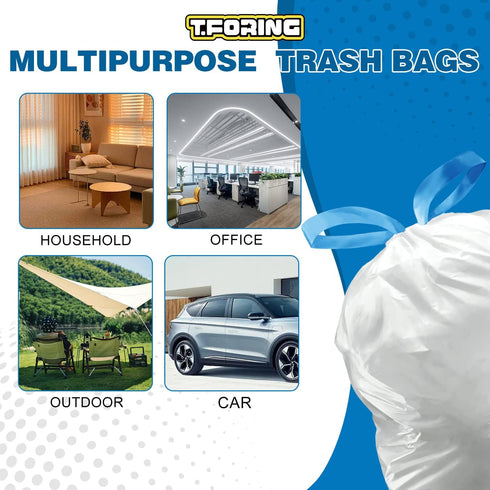 4 Gallon Drawstring Trash Bags 1.1 Mil - 120 Count Unscented Small Garbage Bags for Bathroom, 15 Liter