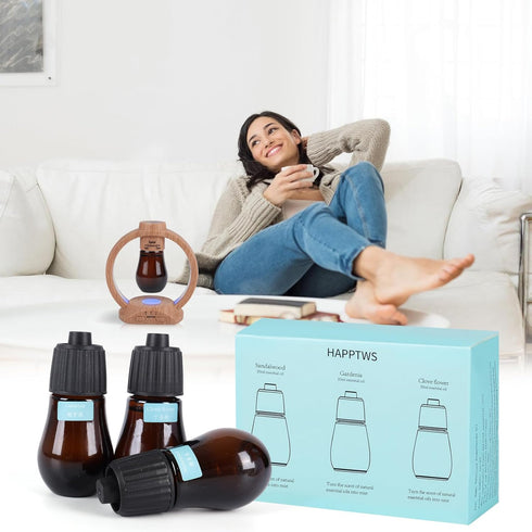 Aromatherapy Essential Oil Set - 3-Piece Set in Sandalwood, Gardenia, Clove Flower Flavors