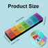Wopanxye 7 7-Compartment 7-Color Weekly Pill Organizer, Days Portable Travel Pill Box, Medicine Planner Dispenser, Easy