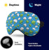 Sleeping Mask for Men & Women,Broccoli Cauliflower Blue Dots Block-Out Eye Mask for Sleep with Adjustable Strap, Night