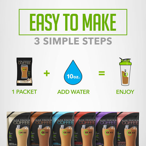 Chike High Protein Iced Coffee Sampler Pack, 20 G Protein, 2 Shots Espresso, Keto Friendly