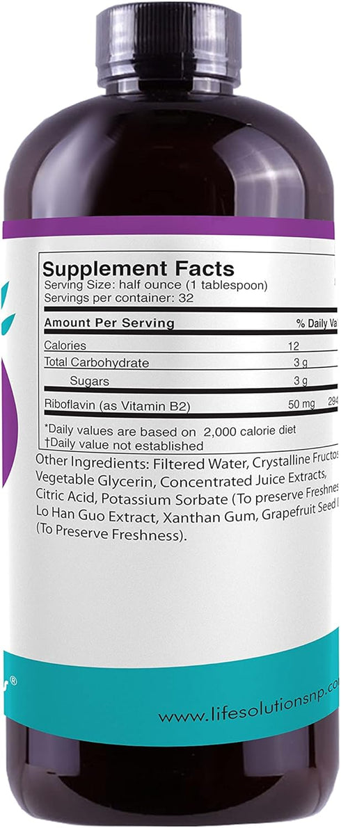 Vitamin B2 - Liquid Dietary Supplement with 50mg Riboflavin Per Serving - Highly Bioavailable, Pharmacist Formulated, Rapid-Sorb Technology for Efficient Nutrient Absorption - 16 fl oz