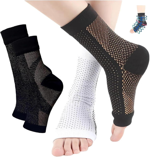 OCQOPM 4Pairs Aidease Neuro Compression Socks, Orthopedic Neuro Socks - Pain/Swelling Healing Socks, for Neuropathy