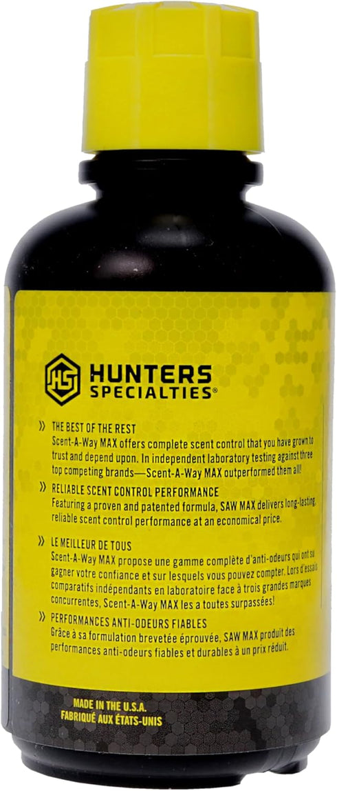 Scent Eliminator Laundry Detergent, Hunters Specialties Scent-A-Way MAX, Unscented Formula, 18 OZ Bottle for Hunting