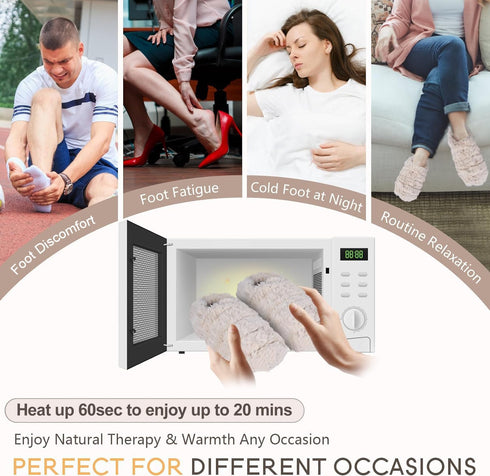 SUZZIPAD Microwavable Slippers and Foot Warmer for Bed, Microwave Heated Slippers for Women & Man, Feet Warmers