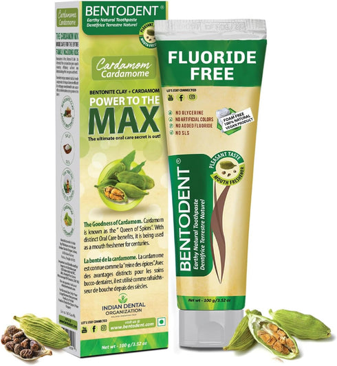 Pack Bentodent Calcium Bentonite Clay Toothpaste Fluoride-Free SLS Free Natural Toothpaste for Family Including Kids