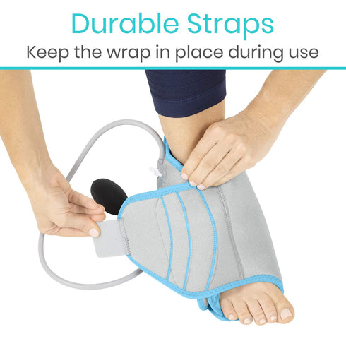 Vive Compression Ankle Ice Pack Wrap for Foot Pain Relief, Soft Cold Brace for Swelling, Sprains, Fractures