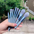 8 Pieces Makeup Brush Set for Foundation, Blush, Concealer, Eye Shadow, and Eye Liner, Travel Makeup Bag (Blue)