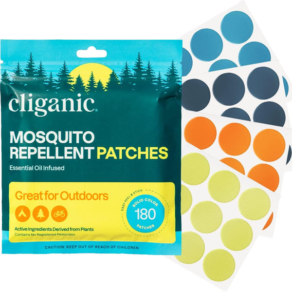 Cliganic Mosquito Repellent Stickers, 180 Pack Patches for Kids & Adults, Natural DEET-Free, Citronella Oil