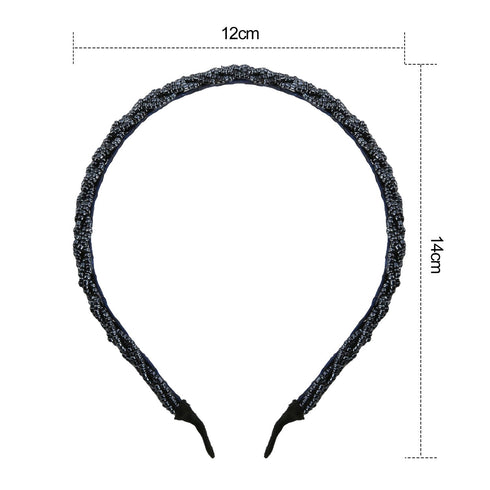 MTLEE 6 Pieces Beaded Headbands for Women - Sparkly Crystal Beaded Hair Hoop Hairbands in Multiple Colors, Christmas