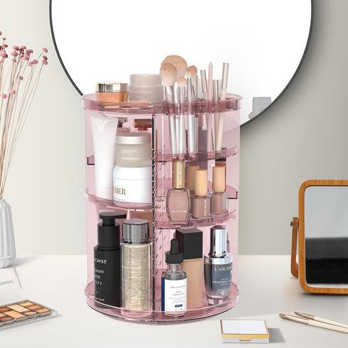 Rotating Makeup Organizer | DIY 8 Adjustable Layers 360 Spinning Skincare Organizers, Makeup Storage Carousel