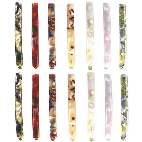 MIAO JIN 14 Pcs Hair Clips, Bobby Pins Acetate Barrettes, Fashion Geometric Hair Accessories (7 Design)
