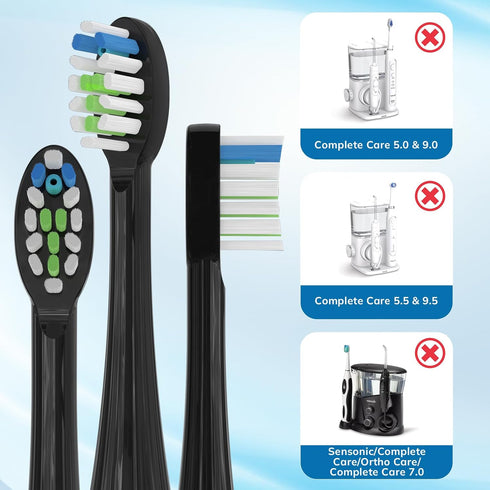 6 Pack Replacement Brush Heads for Waterpik Sonic Fusion Flossing Toothbrush - Compatible with Sonic Fusion