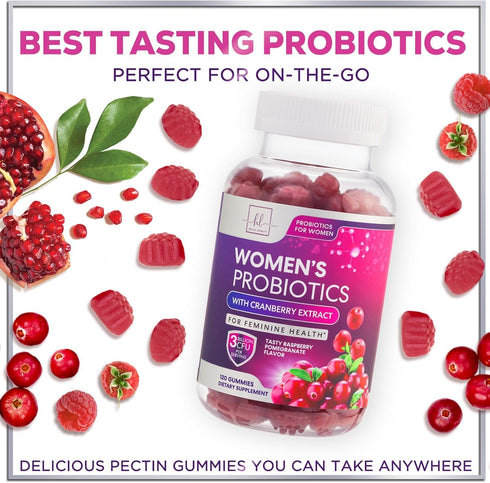 Women's Probiotic | 120 Gummies | Probiotics for Women Gummy for Digestive Health, Vaginal pH, Urinary & Immune Health