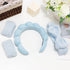 Spa Headband for Washing Face, Makeup Headband, Skincare Headband, 4PCS Face Wash Headband, Blue Sponge