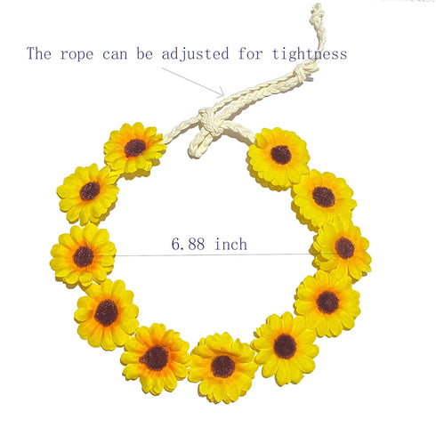 zYoung 2 Pcs Fashion Flower Headband, Sunflower Hair Wreath Festival Hair Band, Bridal Headpiece