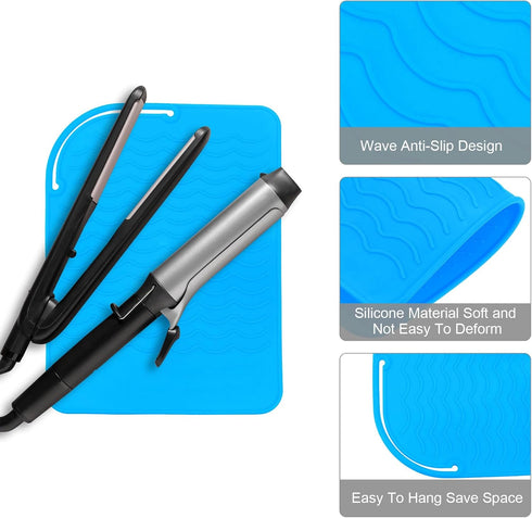 Silicone Iron Hair Curling Pad, Multipurpose Hot Resistant Mat for Hair Curling Plate, Hair Straightener, Rollers, and