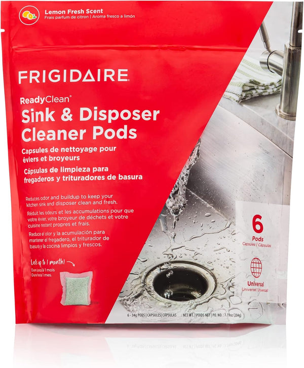 Frigidaire ReadyClean Probiotic Sink and Disposer Cleaner, 6 Pods, White, 6 Count
