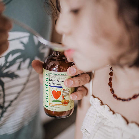 CHILDLIFE ESSENTIALS Kids Liquid Multivitamin and Mineral Supplement, 8 Ounce Bottle, Natural Orange & Mango Flavor