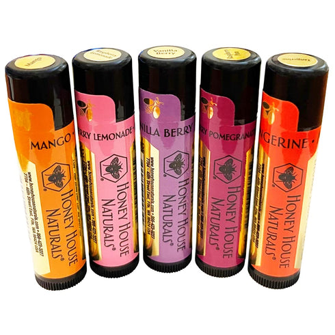 Honey House Naturals Lip Butter Gift Set – Rich Anti-Aging, All Natural Ultra Moisturizing - 5 Piece Set