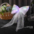Jeairts Led Veil Bridal Bow Clip, Glowing White Tulle Hair Piece with Clip, Bachelorette Party Accessories for Women